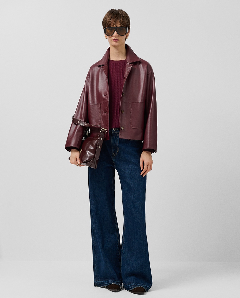 Casaco de Napa com Bolsos Telha-2