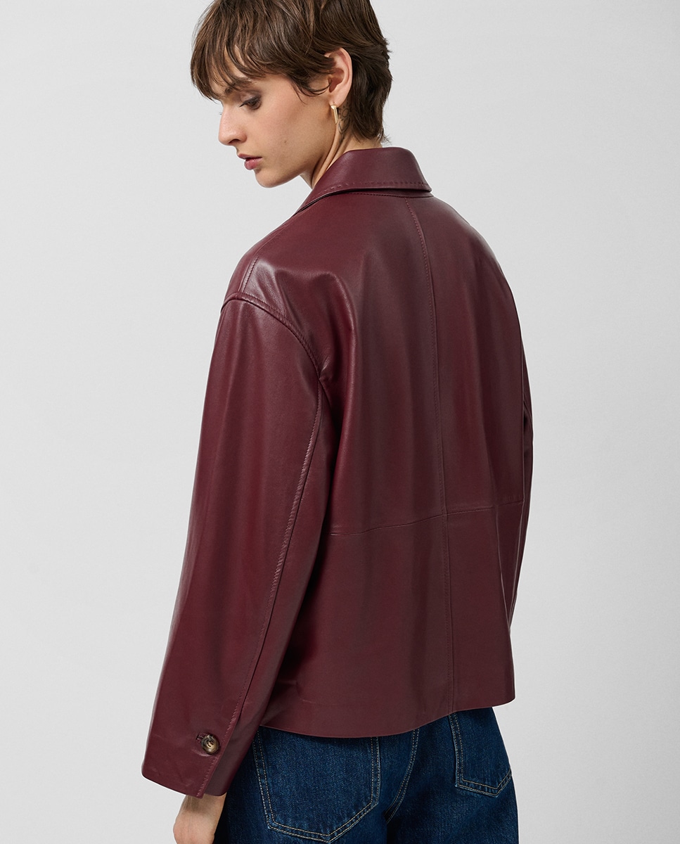 Casaco de Napa com Bolsos Telha-4