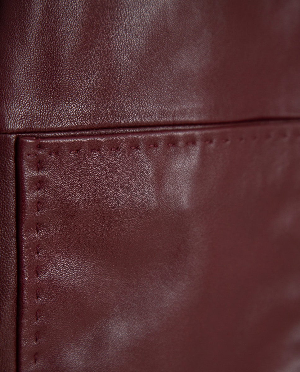 Casaco de Napa com Bolsos Telha-6