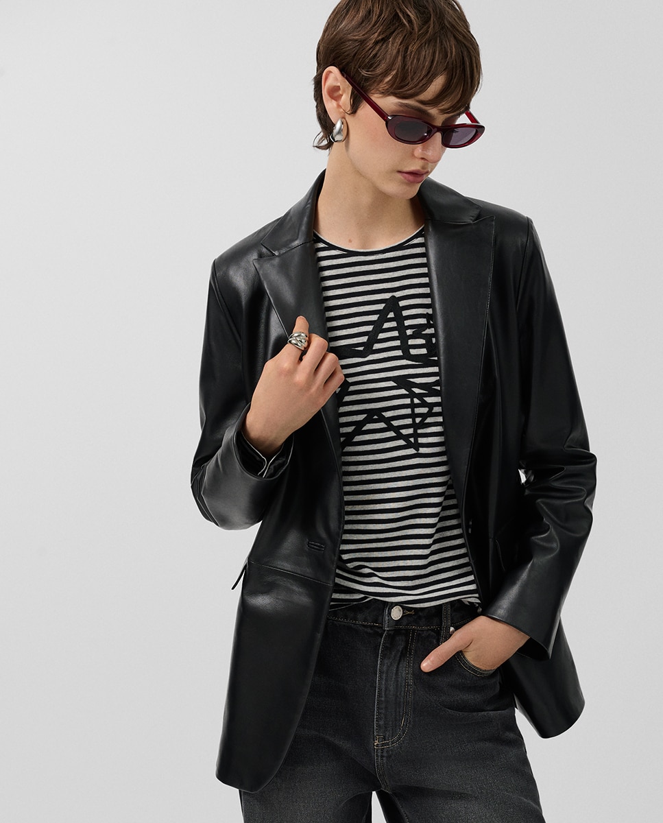 Imagem 0 de Blazer de Napa com um Botão