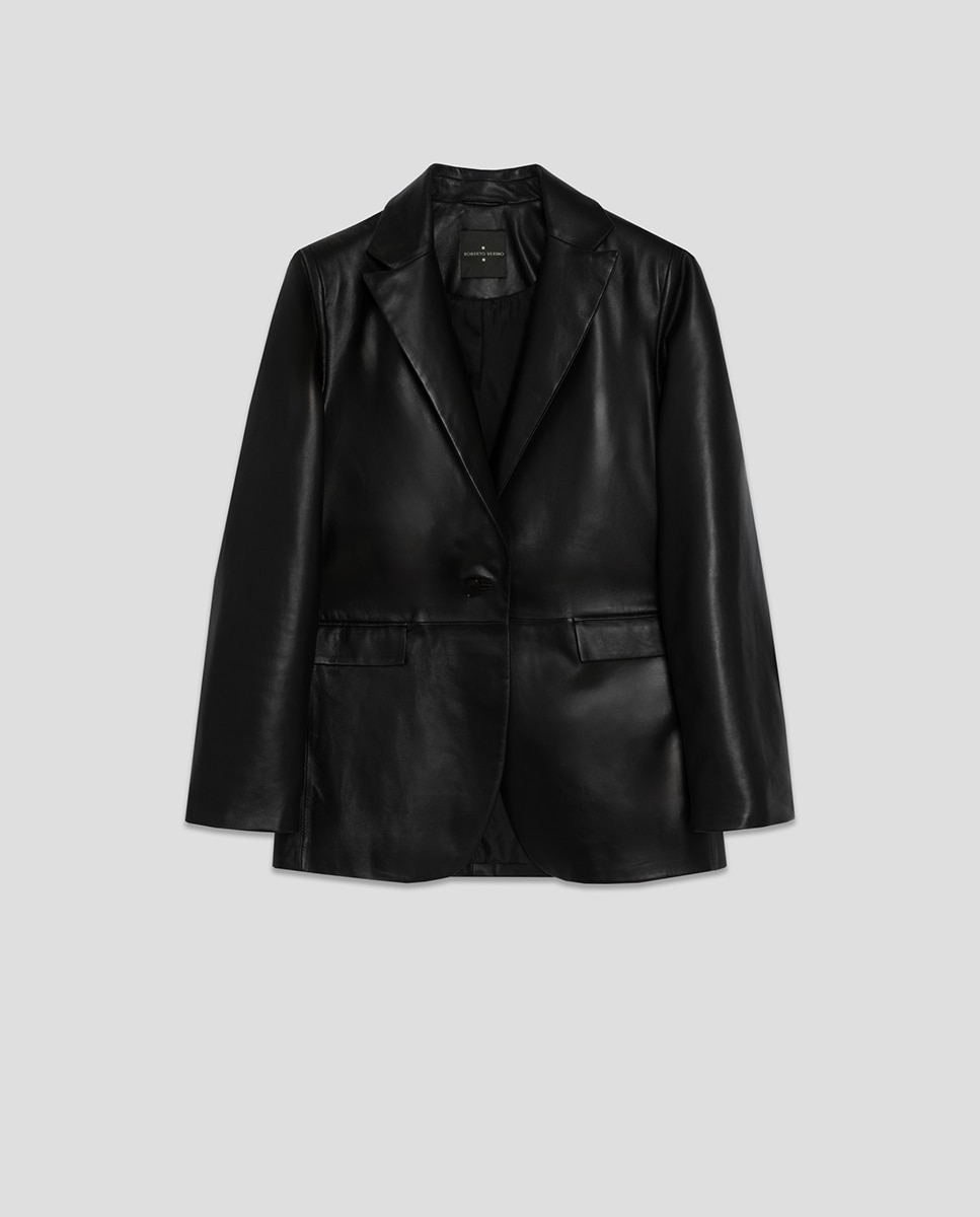 Blazer de Napa com um Botão Preto-6