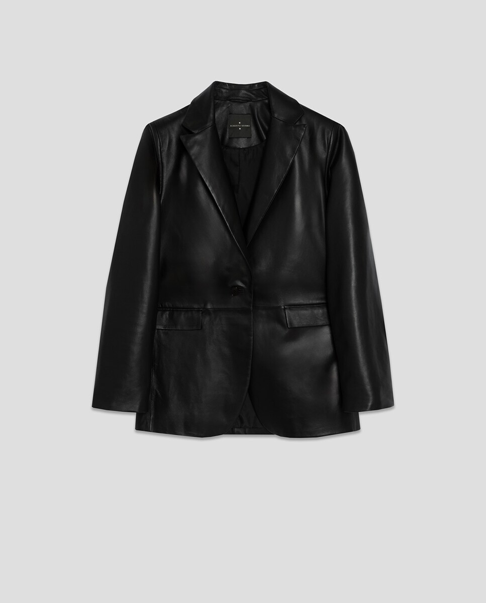 Blazer de Napa com um Botão Preto-6