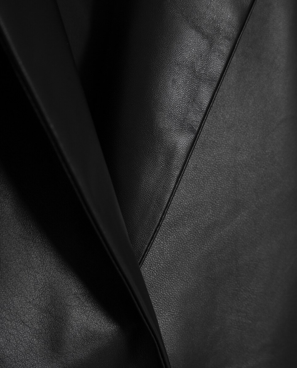 Blazer de Napa com um Botão Preto-7