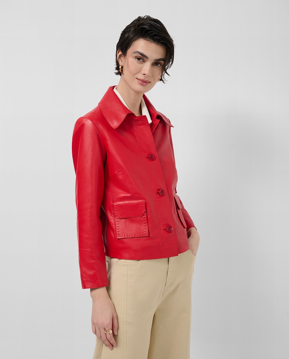 Imagem 0 de Casaco com Pespontos e em Napa