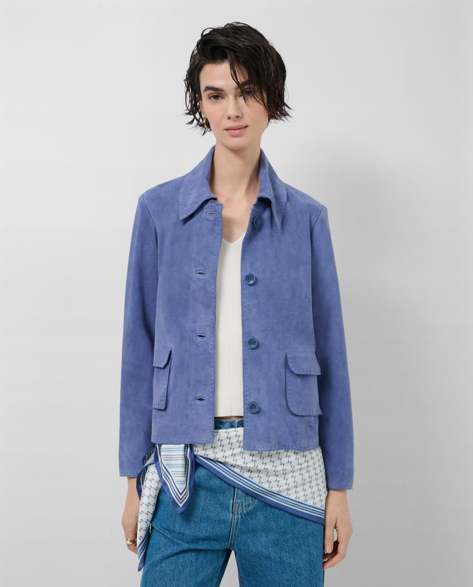 Imagem 0 de Casaco de Camurça com Pespontos