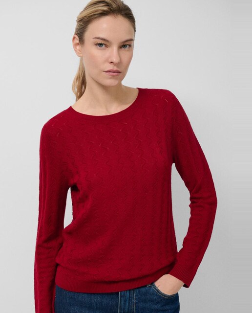 Imagen 0 de Jersey de mujer cuello barco punto ondas