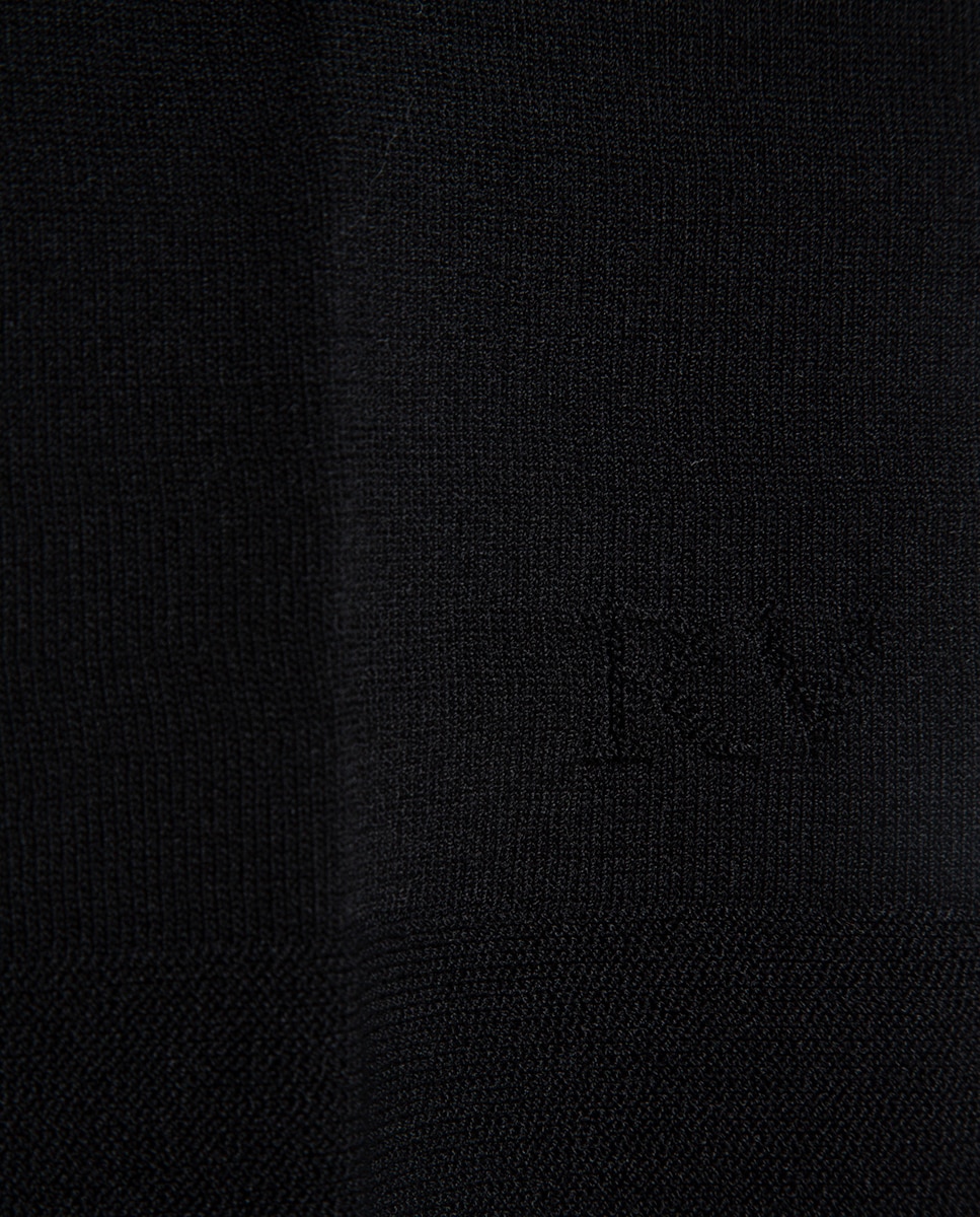 Camisola de Malha com Manga 3/4 e sem Costuras Preto-4