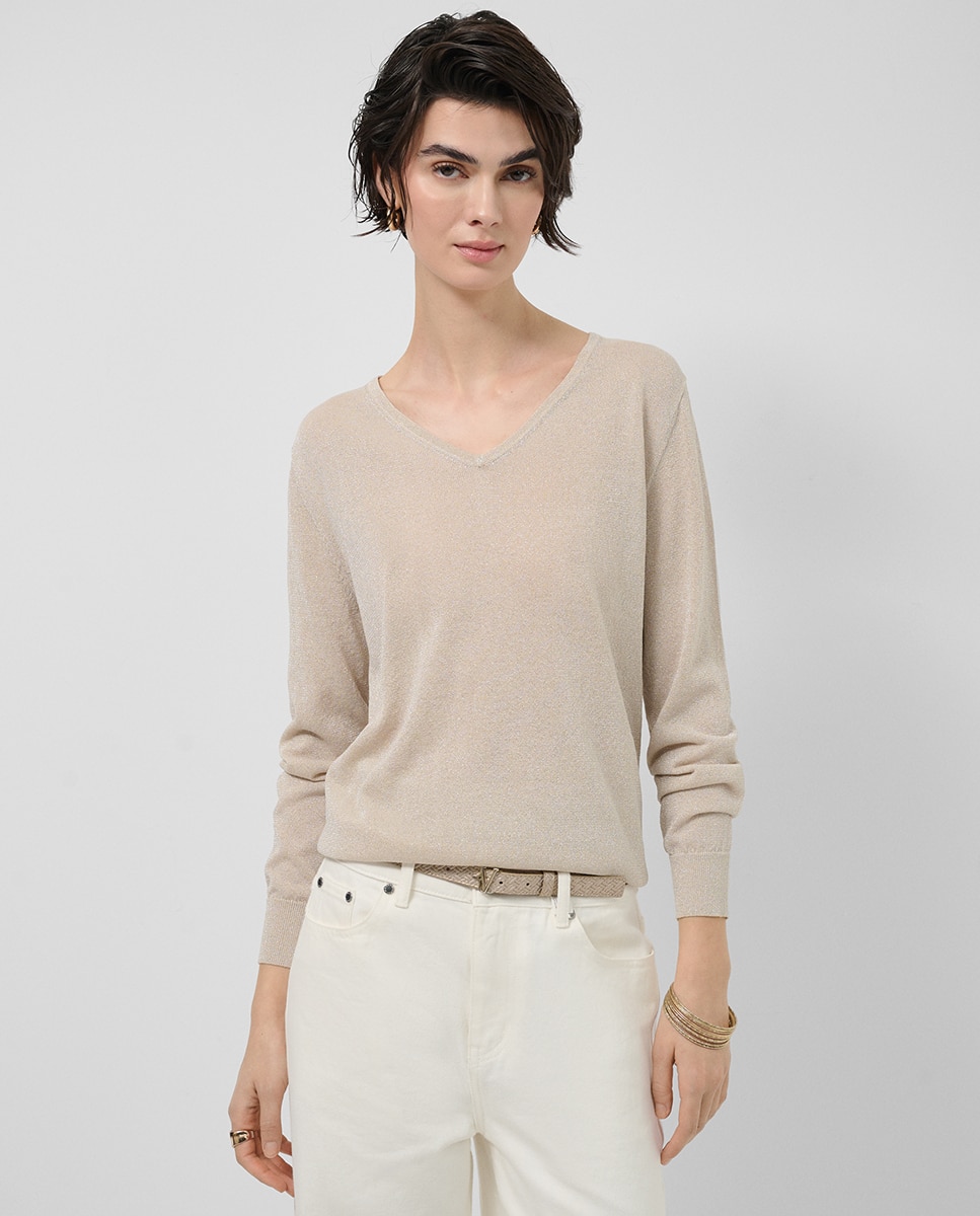 Roberto Verino - Jersey de mujer fino cuello pico.