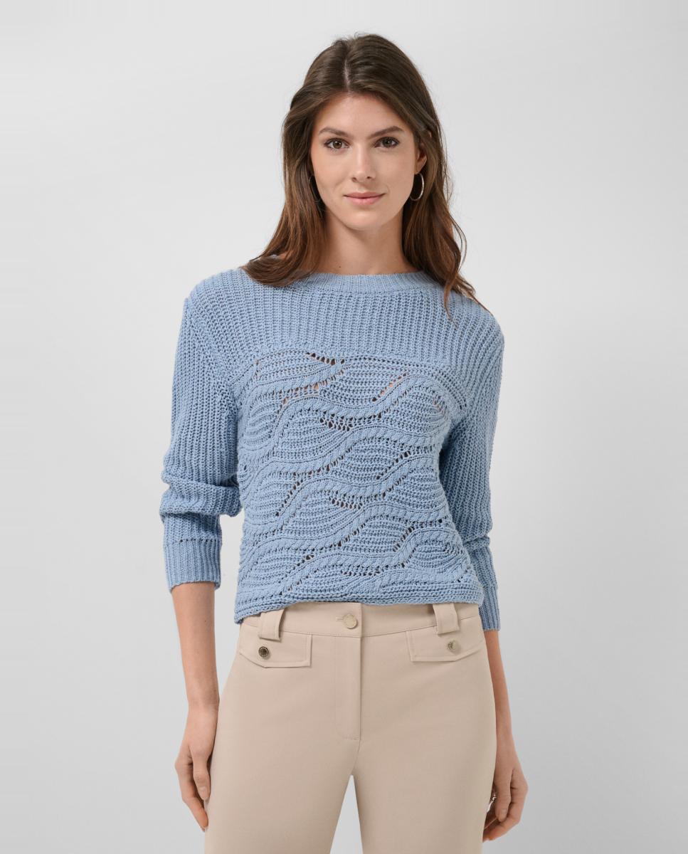 Imagem 0 de Camisola de Malha com Manga Comprida e Fantasia de Ondas