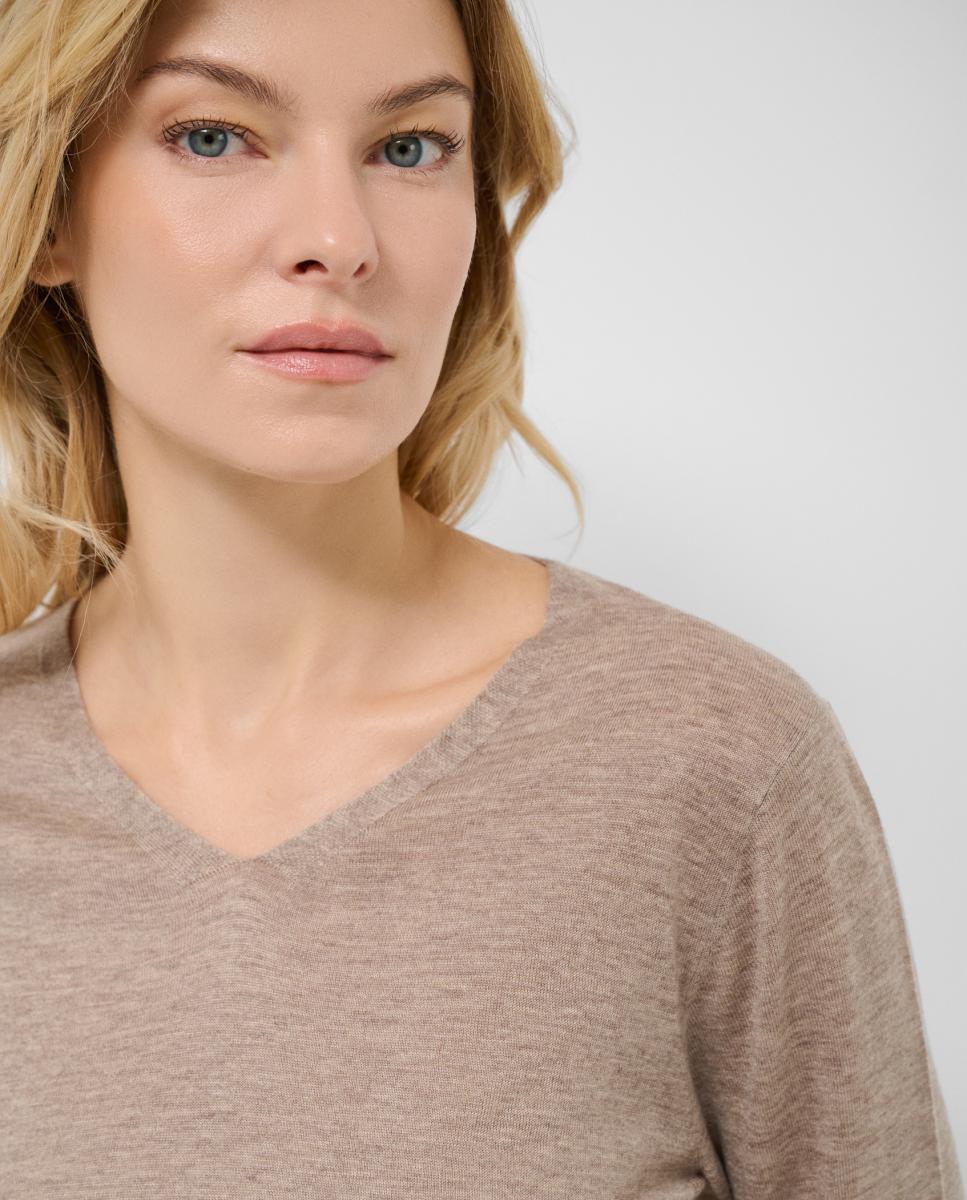 Jersey de mujer escote pico punto fino - Roberto Verino - Camel Camel-2