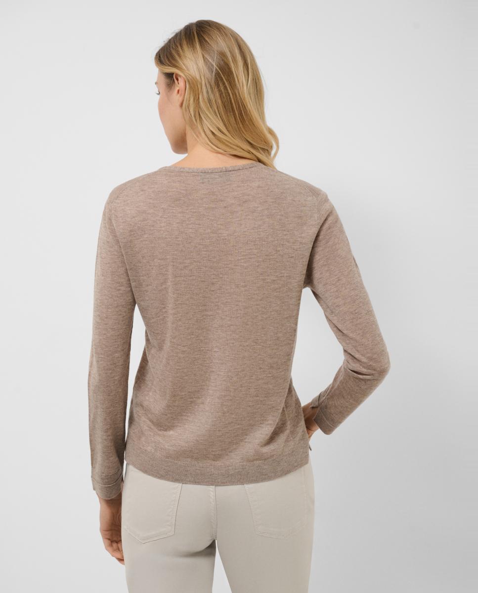 Jersey de mujer escote pico punto fino - Roberto Verino - Camel Camel-3