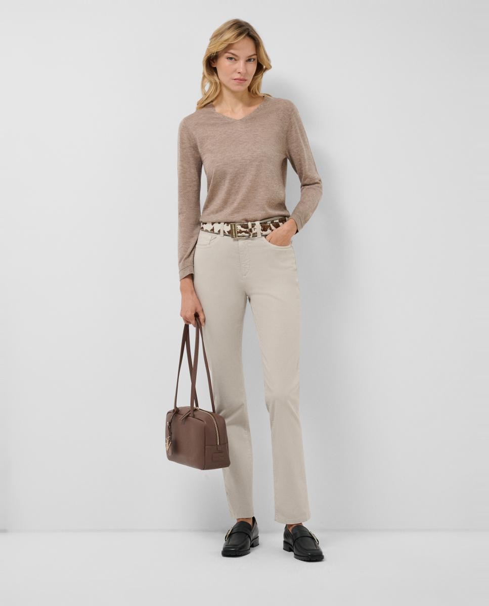 Jersey de mujer escote pico punto fino - Roberto Verino - Camel Camel-6