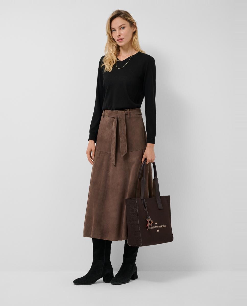 Jersey de mujer escote pico punto fino - Roberto Verino - Negro Negro-6