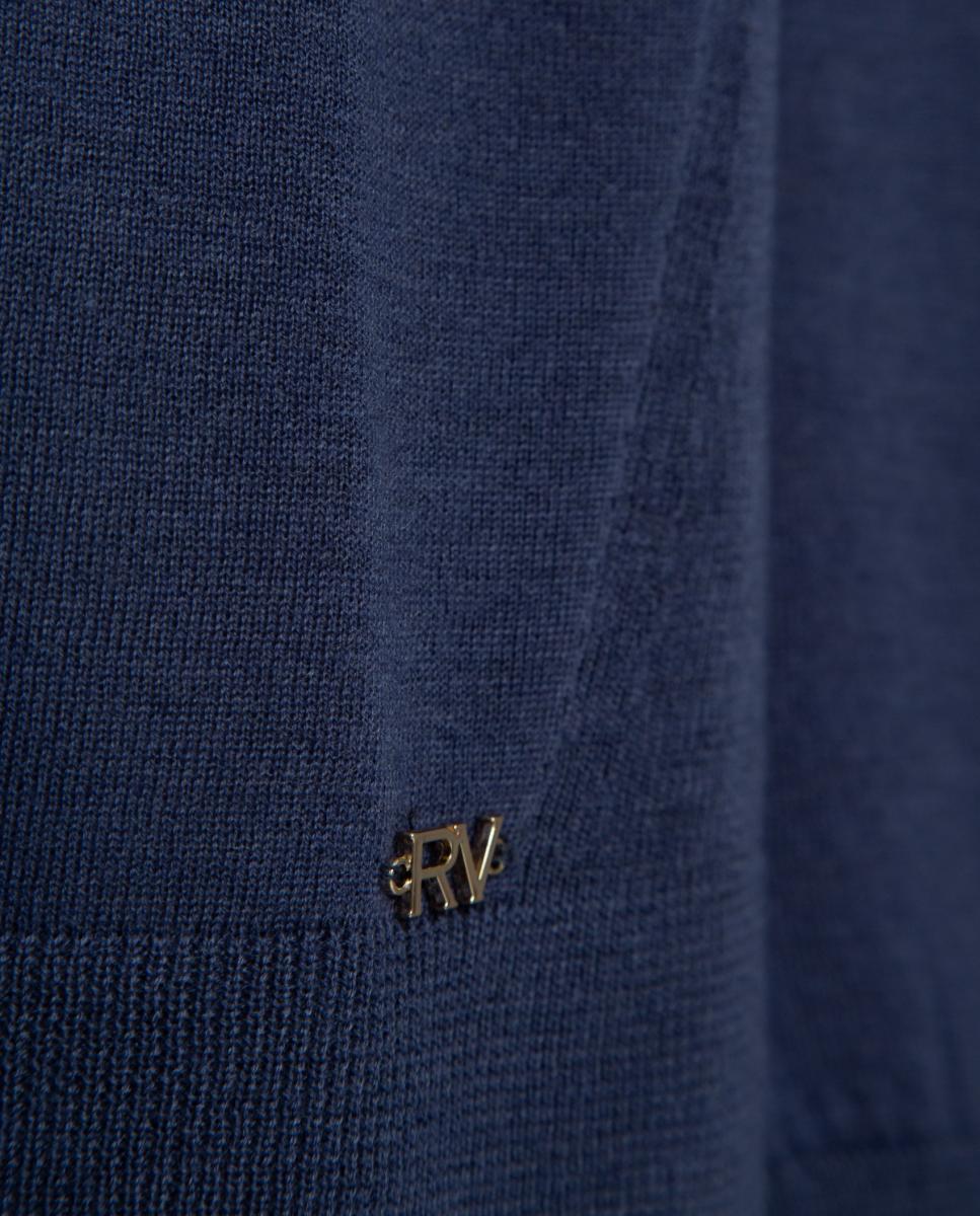 Jersey de mujer escote redondo punto fino - Roberto Verino - Azul Azul-5