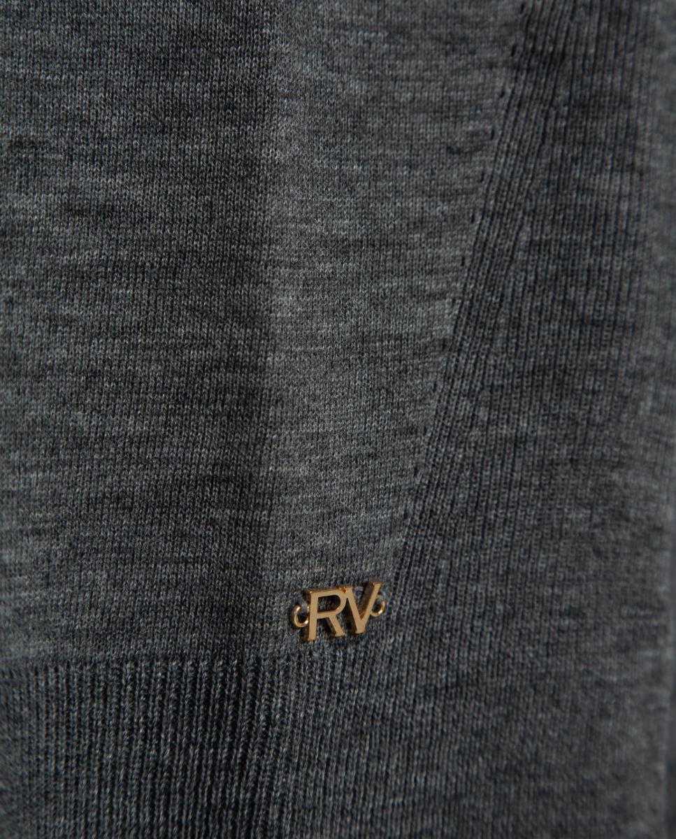 Jersey de mujer escote redondo punto fino - Roberto Verino - Gris oscuro Gris oscuro-5