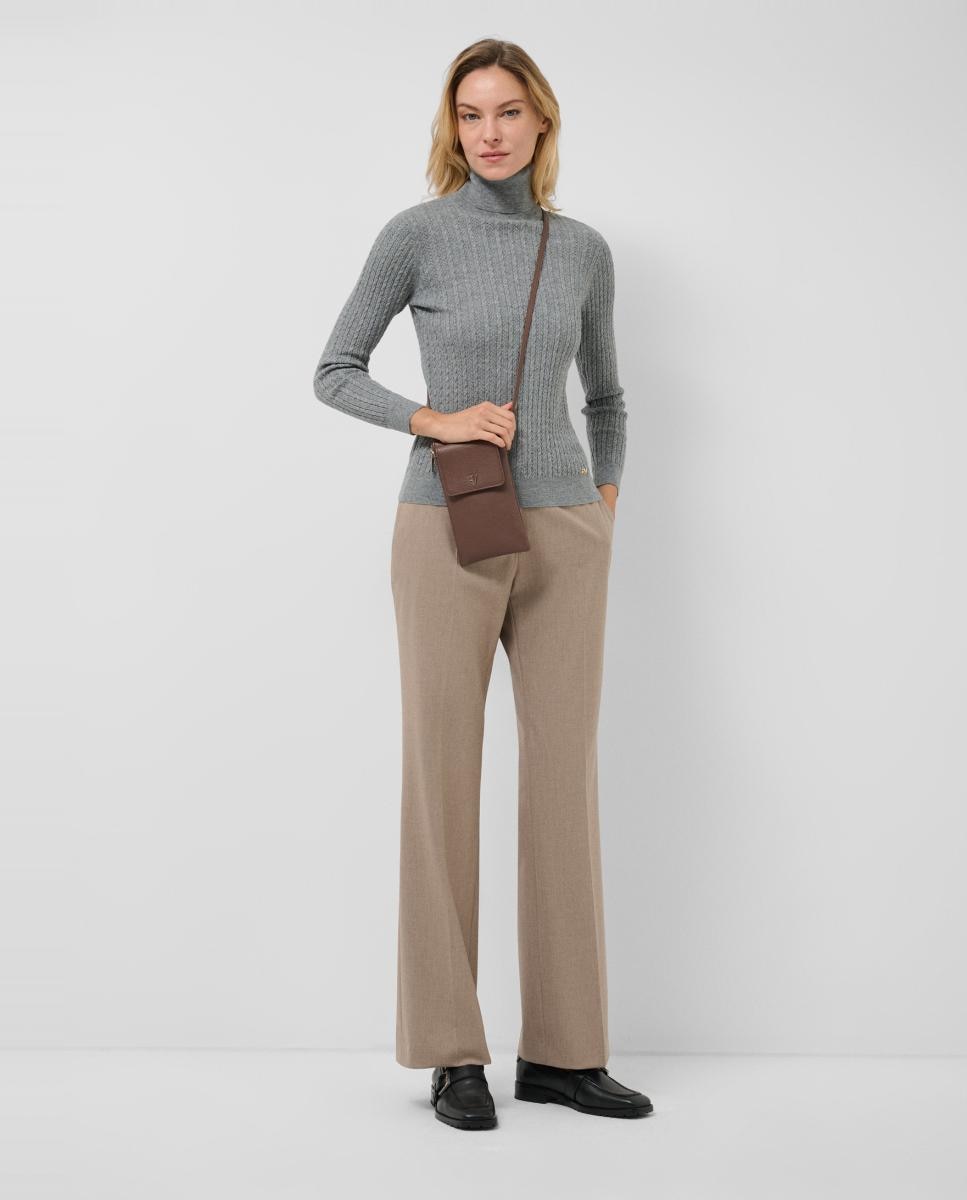 Jersey de mujer cuello subido ochos y espiga - Roberto Verino - Gris Gris-5