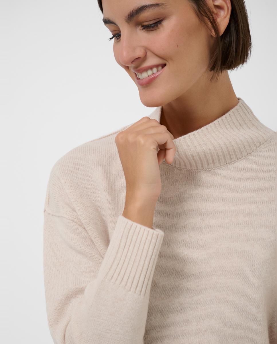 Jersey de mujer punto cuello subido oversize - Roberto Verino - Blanco hielo Blanco hielo-2