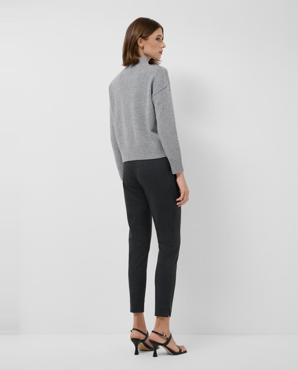 Jersey de mujer punto cuello subido oversize - Roberto Verino - Gris Gris-3