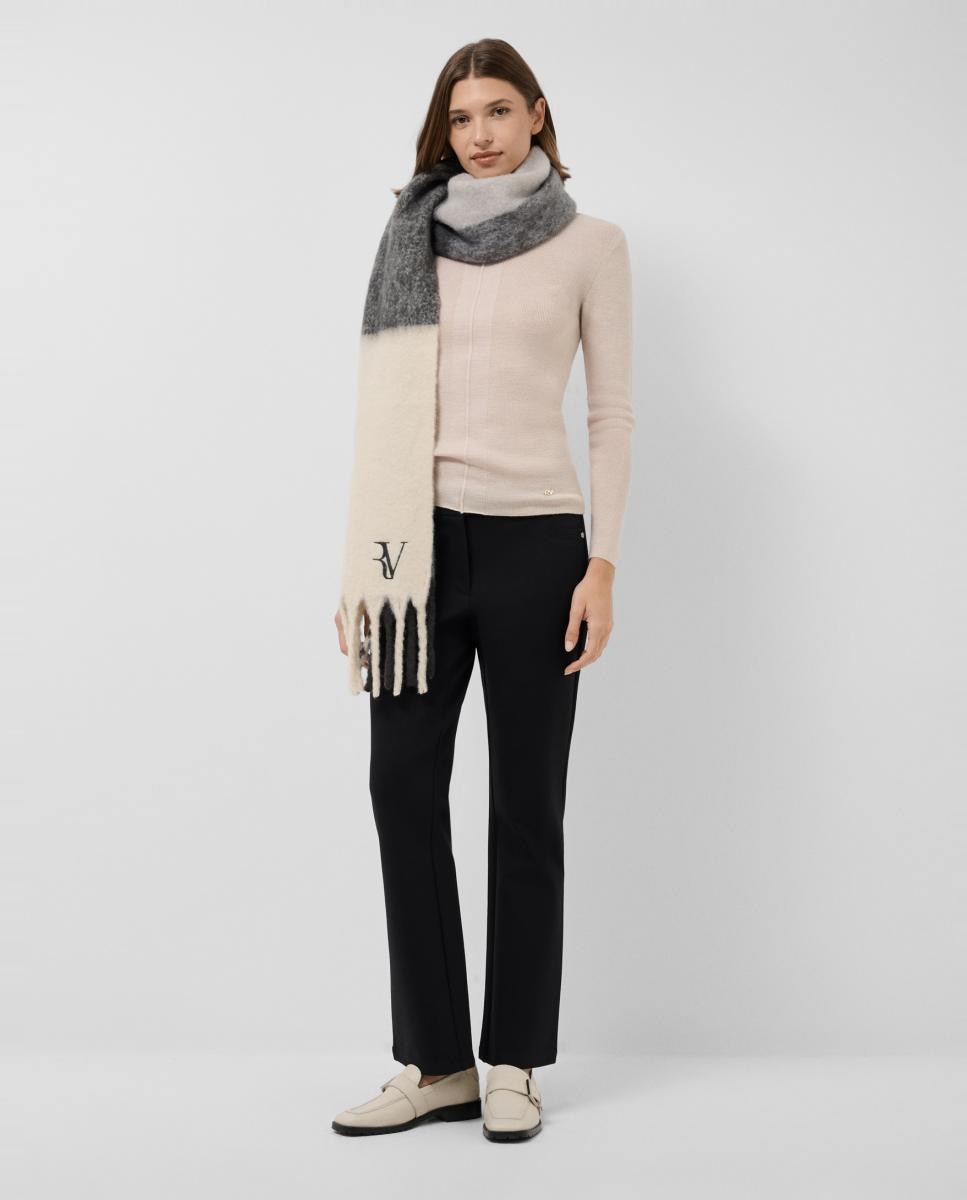 Jersey de mujer cuello chimenea entallado punto fino - Roberto Verino - Blanco hielo Blanco hielo-6