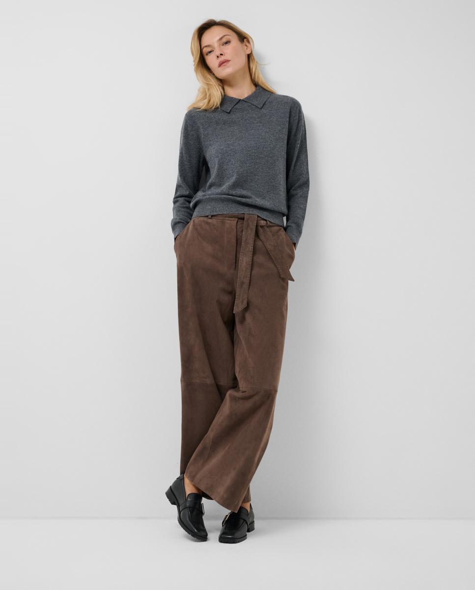 Jersey de mujer estilo polo punto fino - Roberto Verino - Gris oscuro Gris oscuro-6