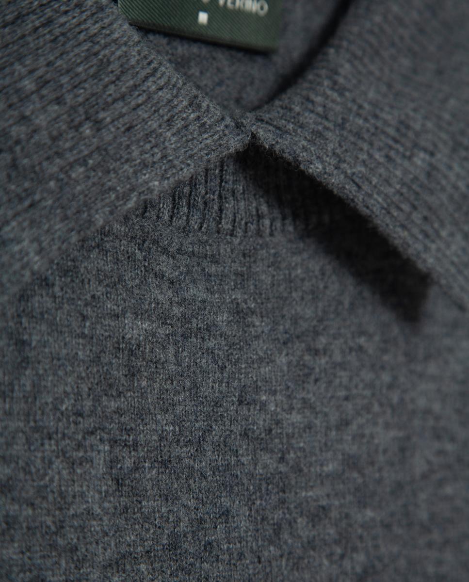 Jersey de mujer estilo polo punto fino - Roberto Verino - Gris oscuro Gris oscuro-5