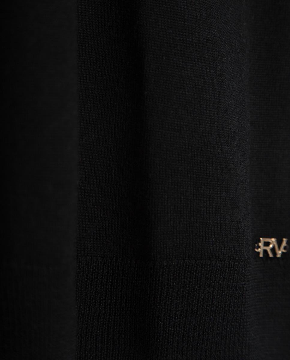 Jersey de mujer cuello cisne en punto fino de lana - Roberto Verino - Negro Negro-5