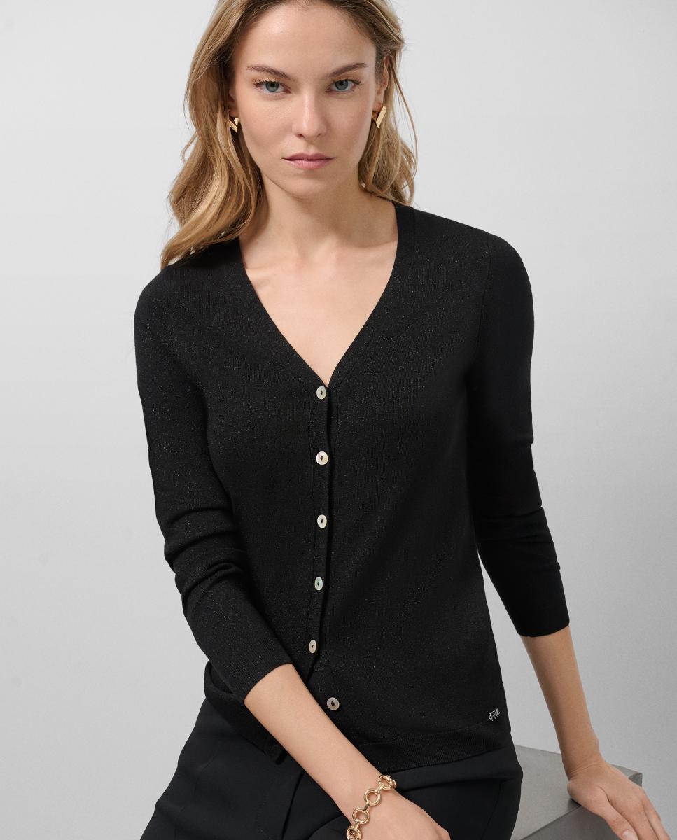 Casaco de Malha Fina Preto-1