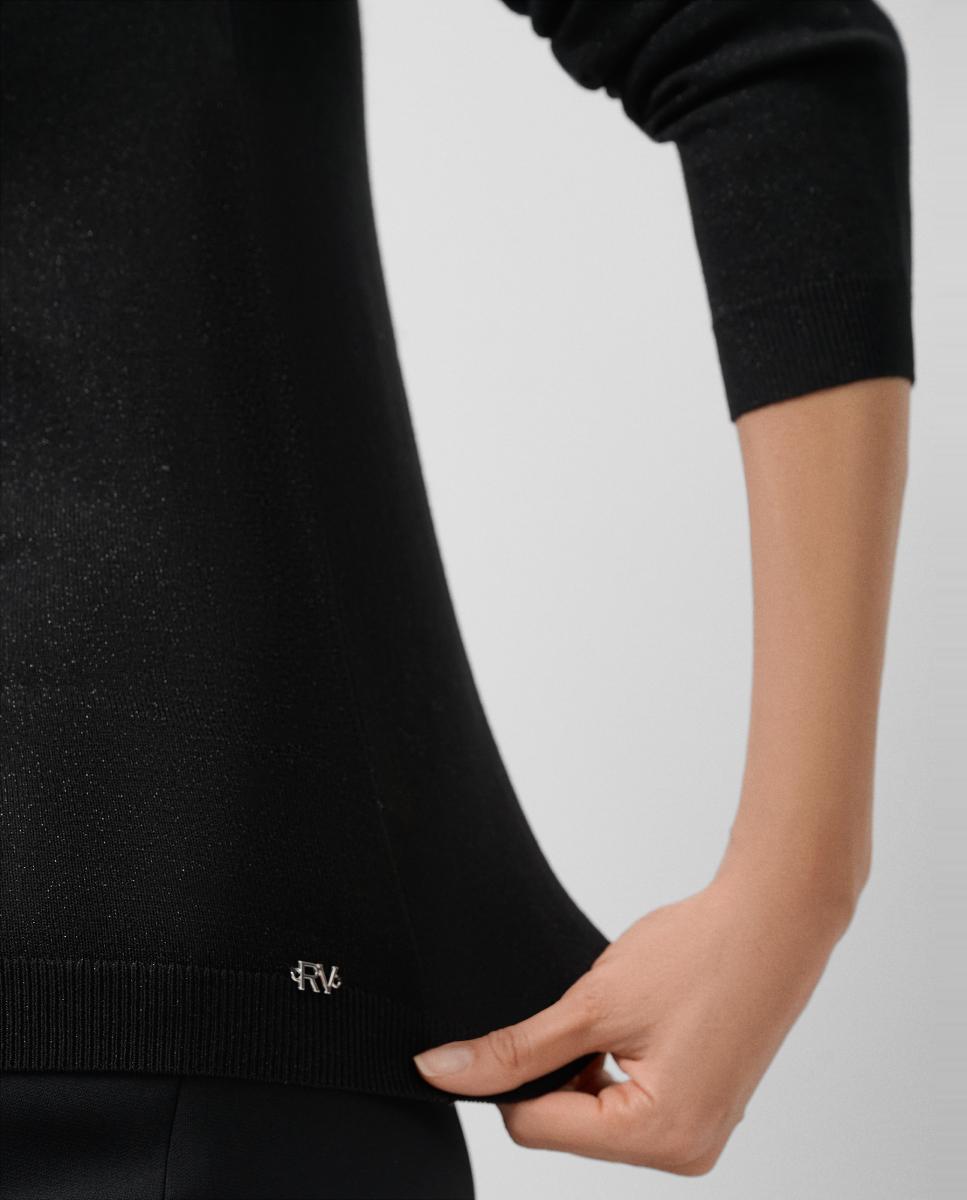 Casaco de Malha Fina Preto-4