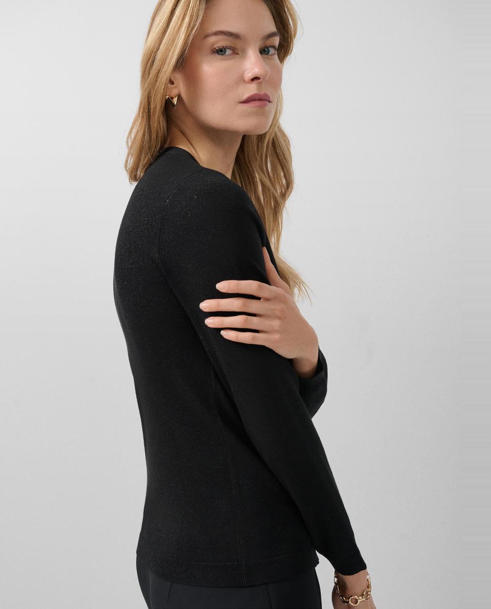 Casaco de Malha Fina Preto-5