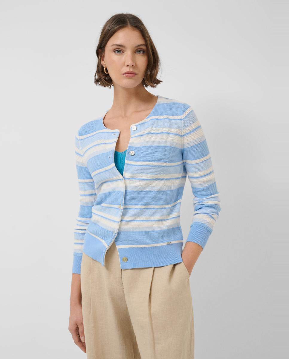 Imagem 0 de Cardigan de Malha às Riscas Horizontais
