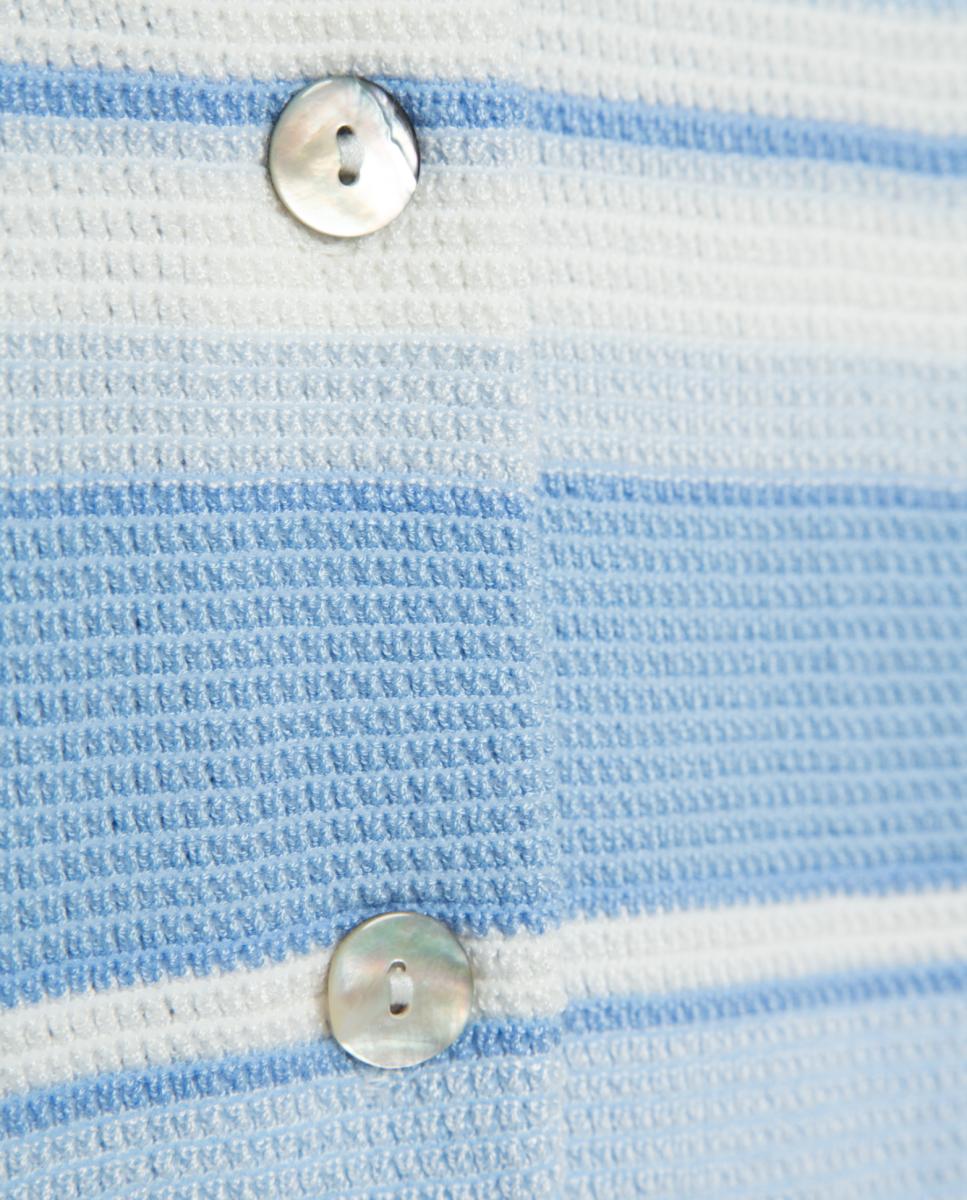 Cardigan de Malha às Riscas Horizontais Azul-índigo-5