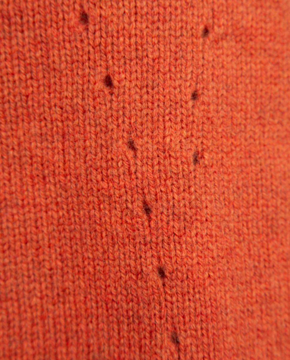 Chaqueta de mujer lana con dibujos calados - Roberto Verino - Naranja Naranja-5