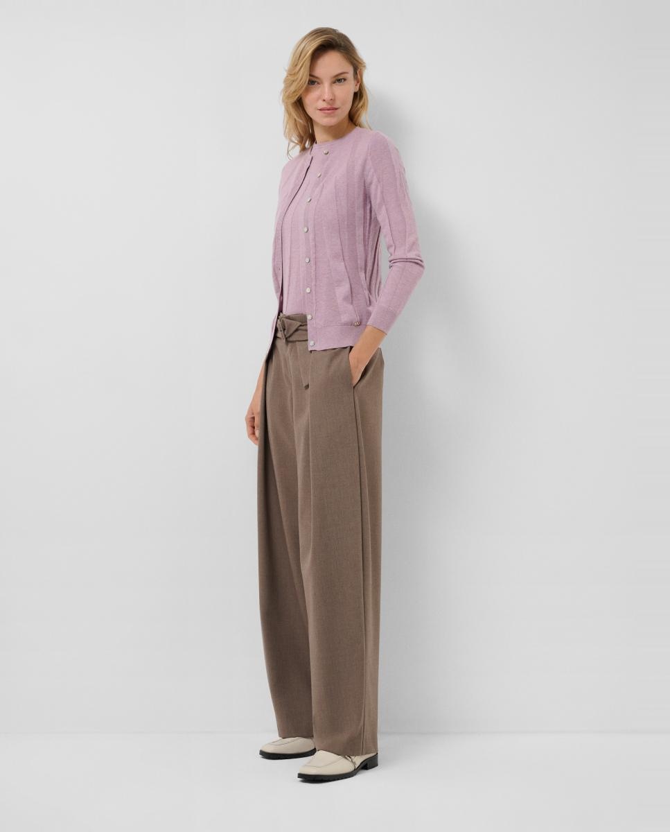 Cardigan Curto de Malha Fina Lilás-7