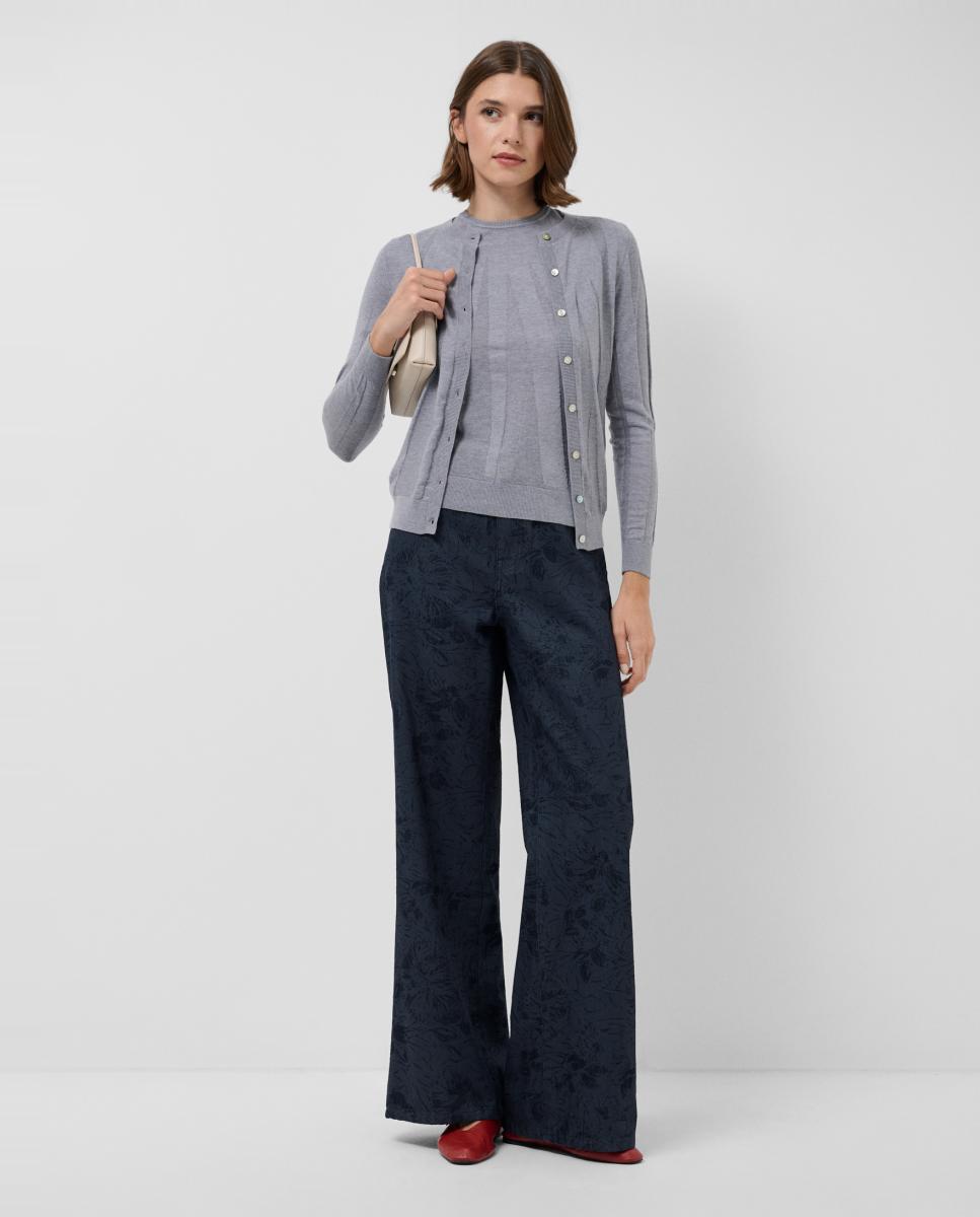 Cardigan Curto de Malha Fina Prata-6