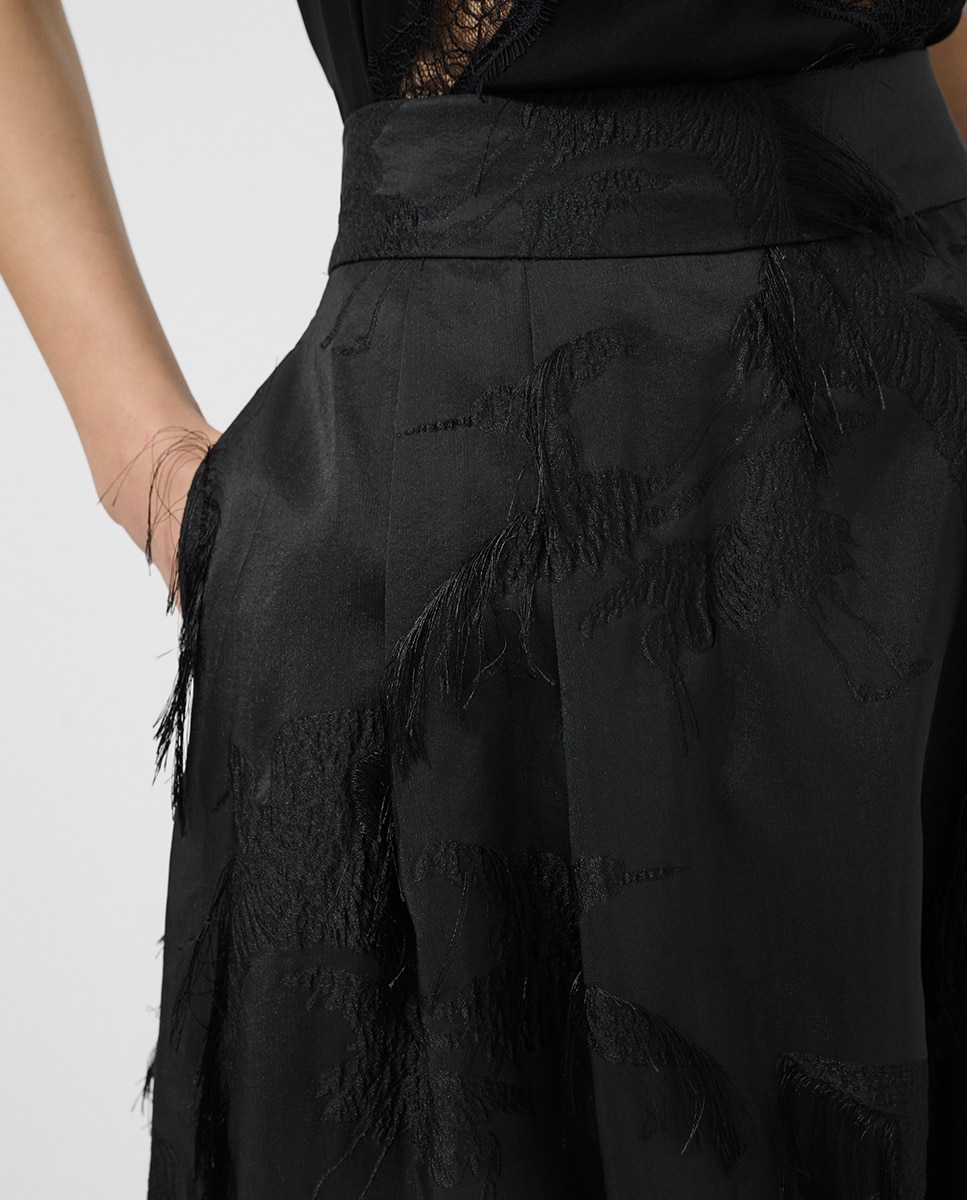 Saia Balão com Jacquard de Fantasia Preto-3