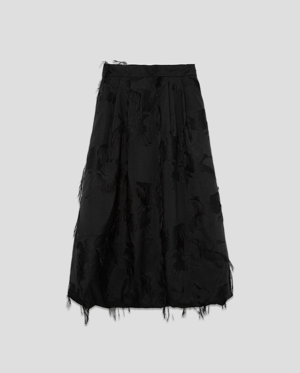 Saia Balão com Jacquard de Fantasia Preto-4