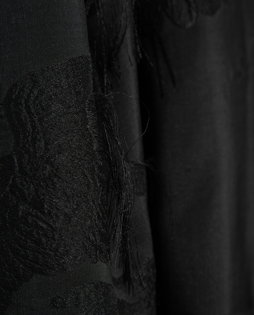 Saia Balão com Jacquard de Fantasia Preto-5