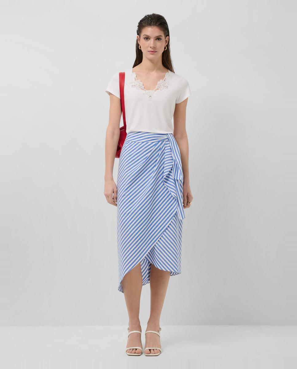 Imagem 0 de Saia Midi Atada às Riscas