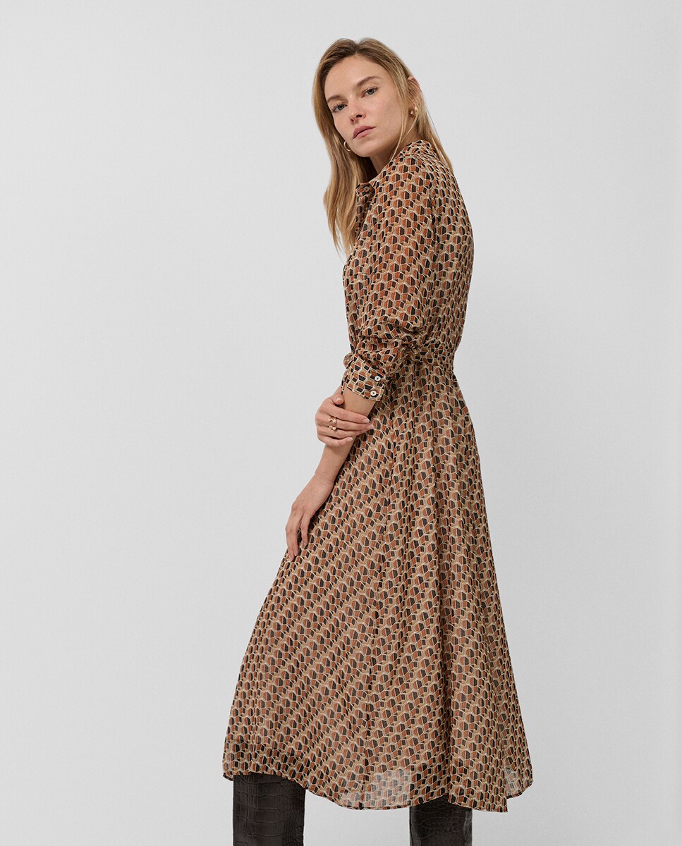 Crepe Georgette Vestidos Talla 44 El Corte Ingles Vestido Camisero