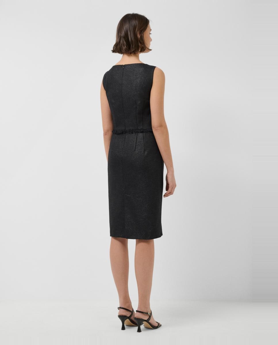 Vestido sem Mangas com Trama Preto-4