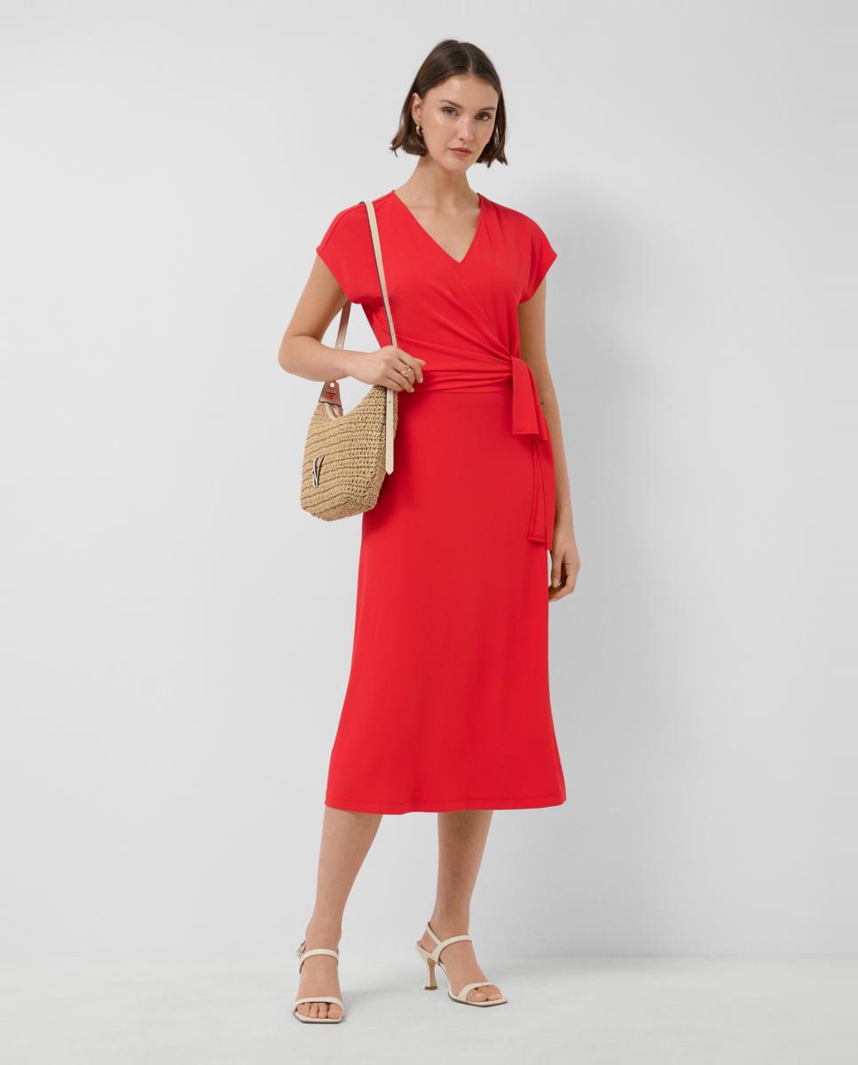 Imagem 0 de Vestido Midi Cruzado de Malha sem Mangas