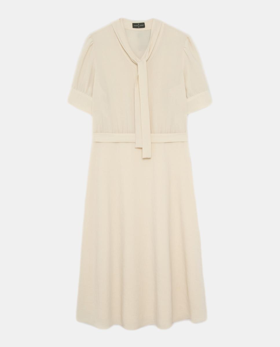 Vestido Midi com Manga 3/4 Cru-5