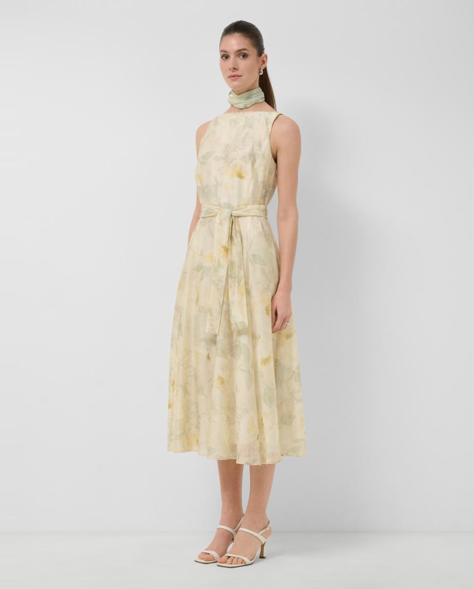 Imagem 0 de Vestido de Chiffon sem Mangas com Estampado Floral