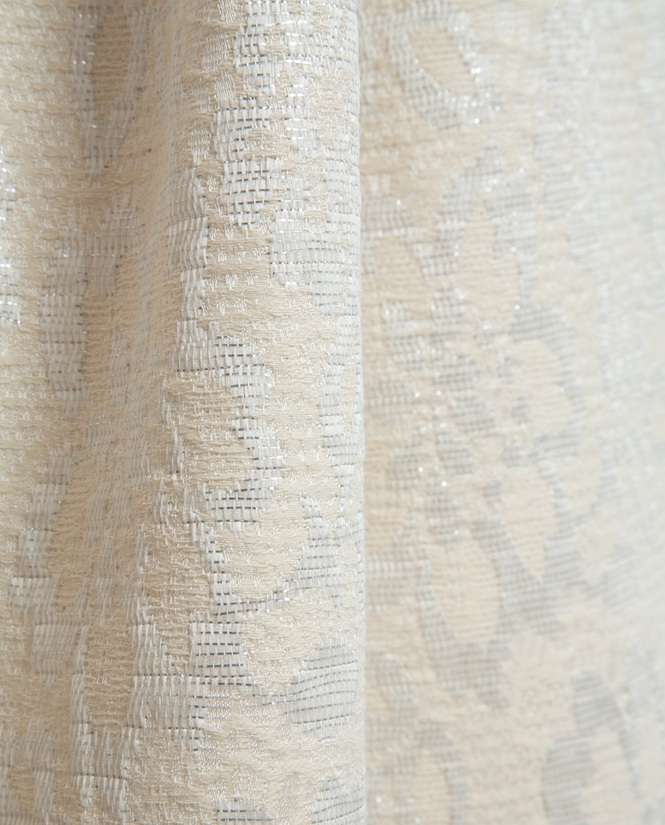 Vestido com Manga Cava e Jacquard Floral Branco-gelo-6
