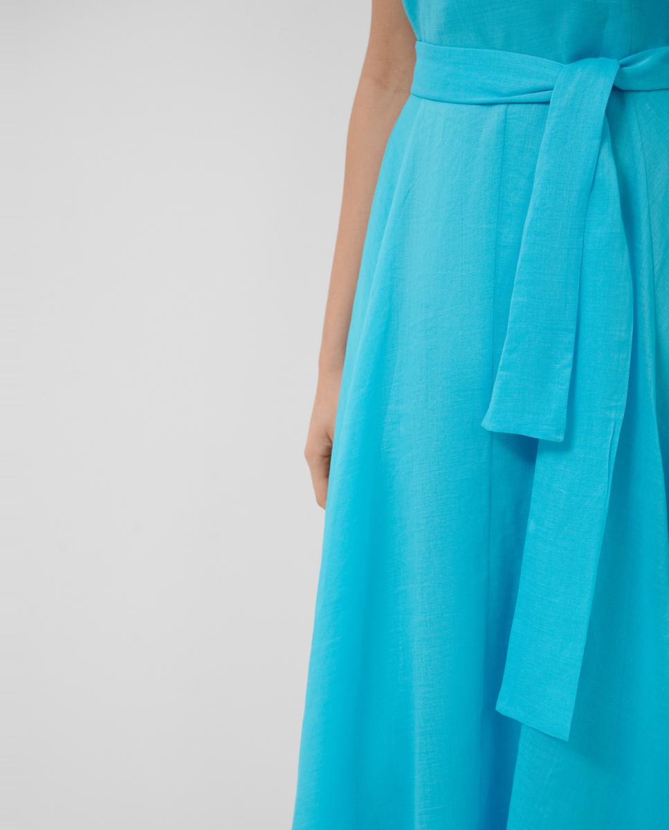 Vestido Midi sem Mangas Azul-índigo-3
