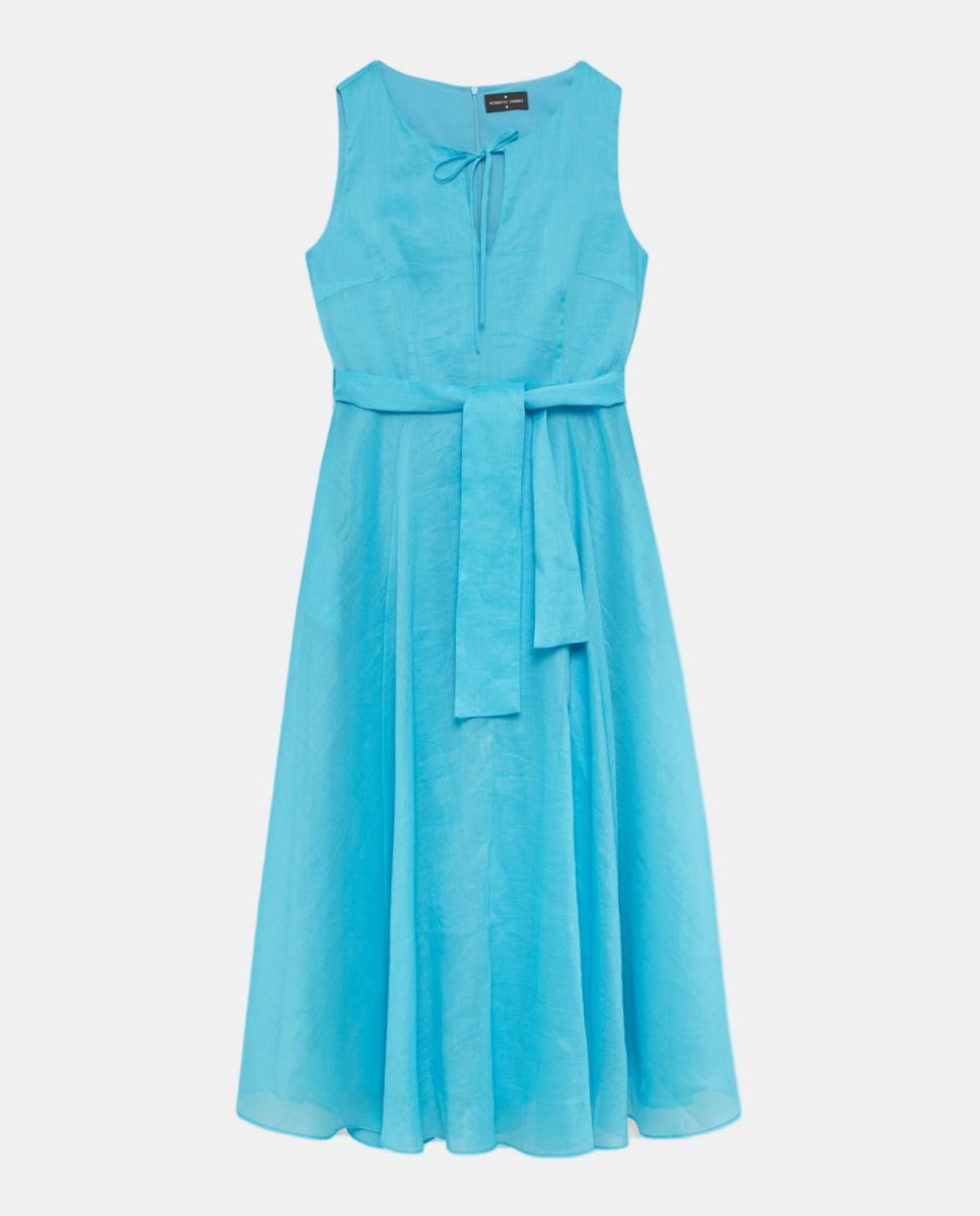 Vestido Midi sem Mangas Azul-índigo-5