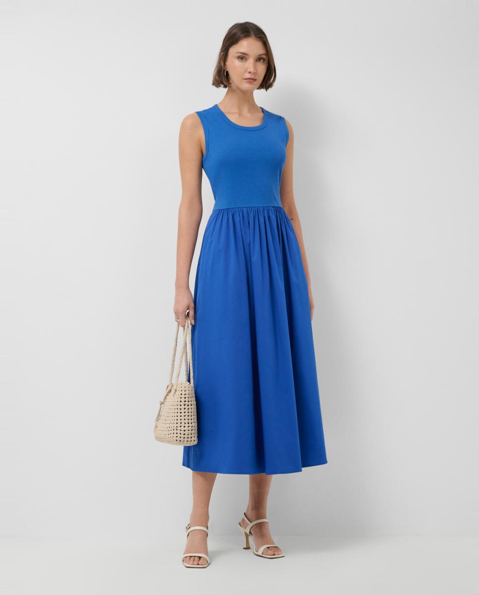 Imagem 0 de Vestido sem Mangas em Tecido Combinado