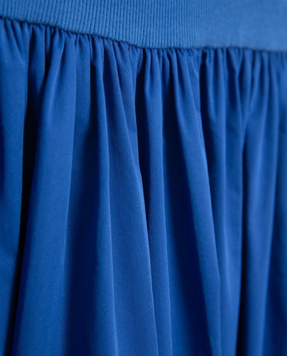 Vestido sem Mangas em Tecido Combinado Azul-índigo-6
