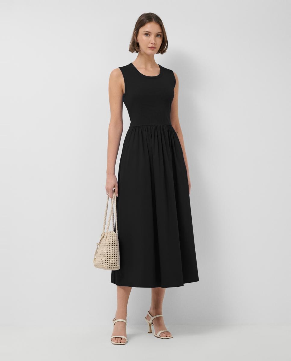 Imagen 1 de Vestido sin mangas en tejido combinado de mujer - Roberto Verino - Negro Negro