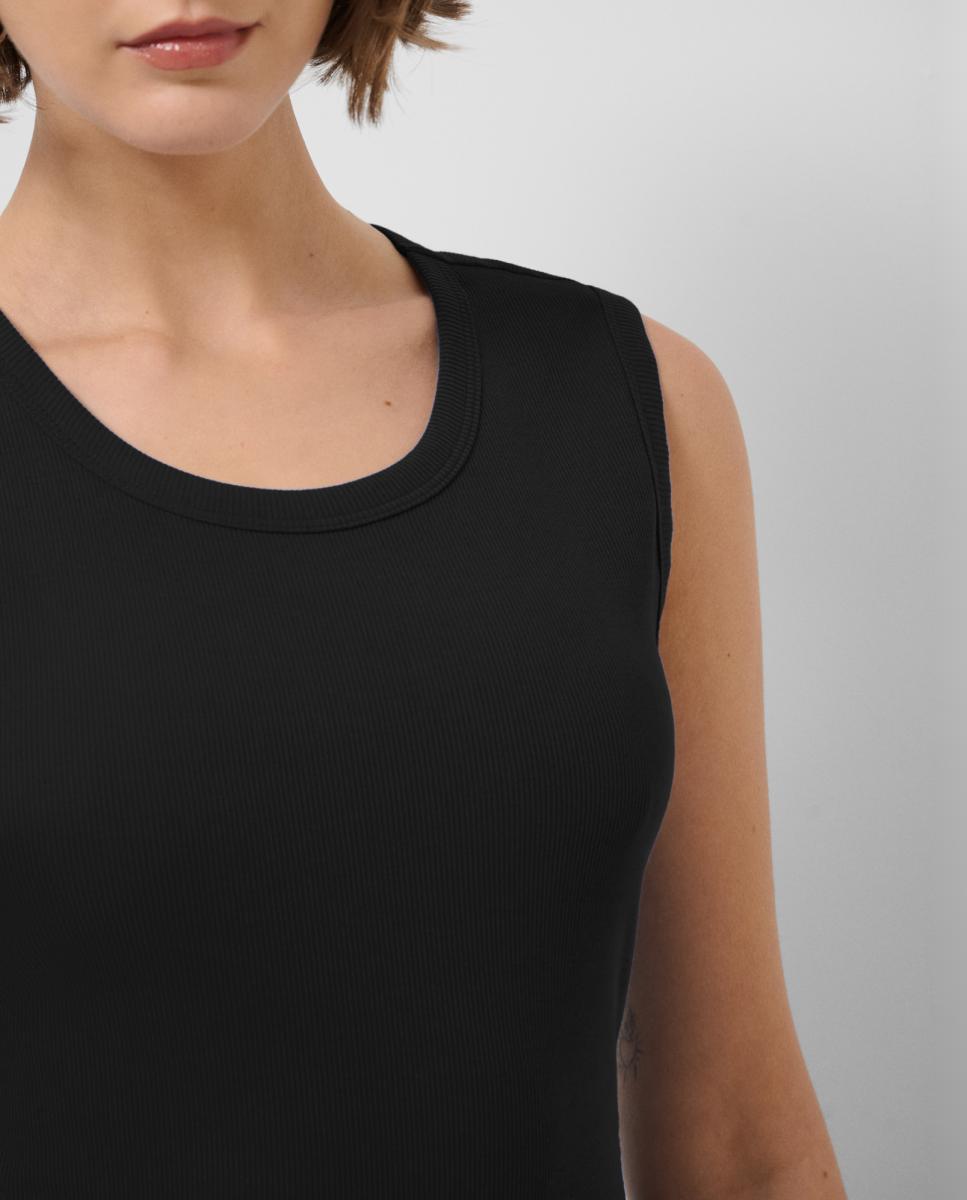 Imagen 3 de Vestido sin mangas en tejido combinado de mujer - Roberto Verino - Negro Negro